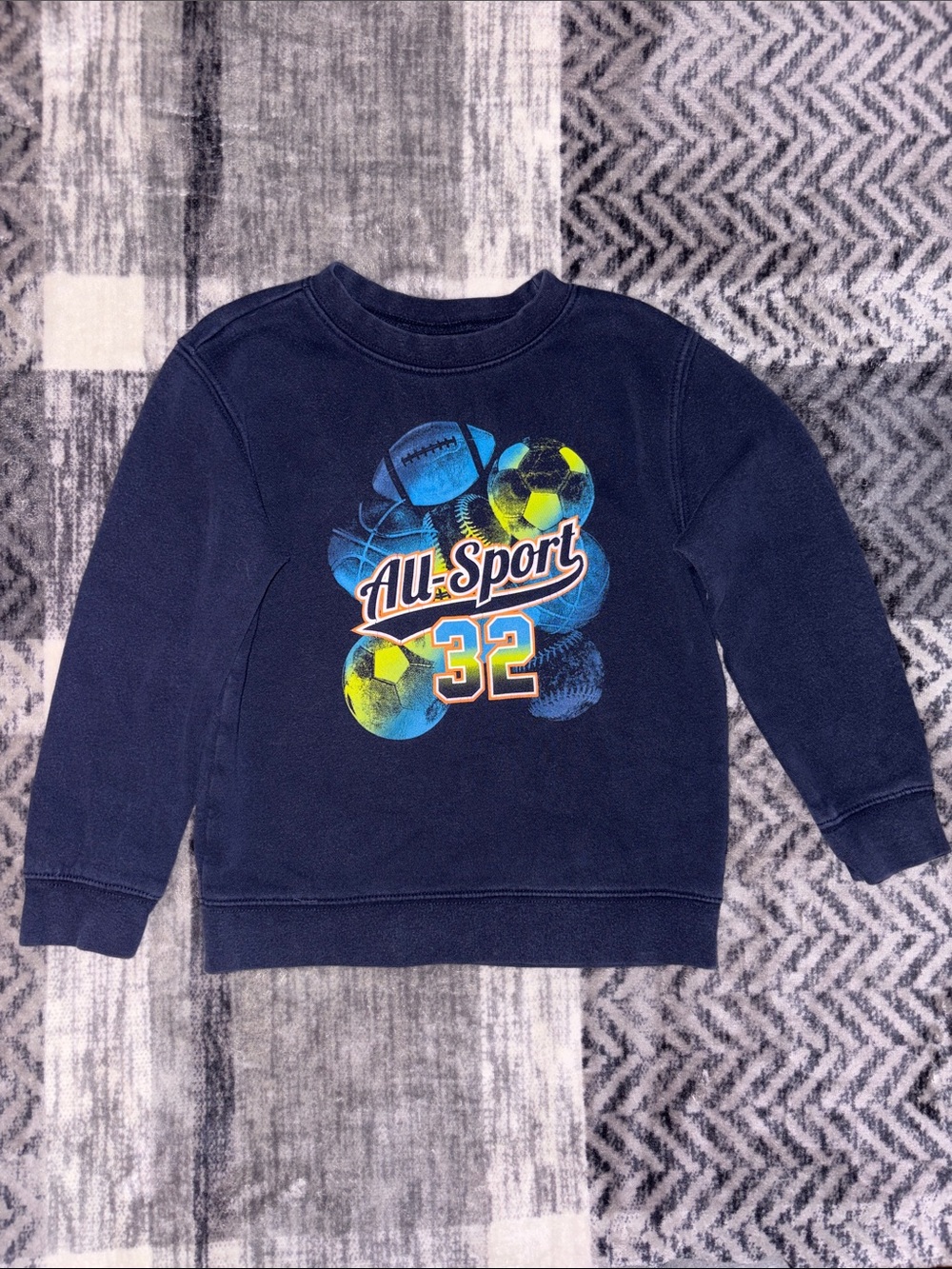 Joe Boxer Navy Crewneck Sweatshirt with Multicolor Sports Graphic